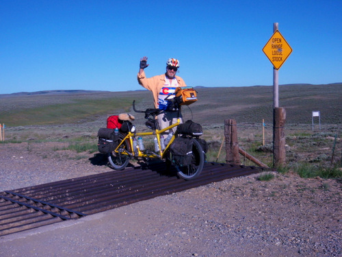 Cattle Guard with wide space between grids.